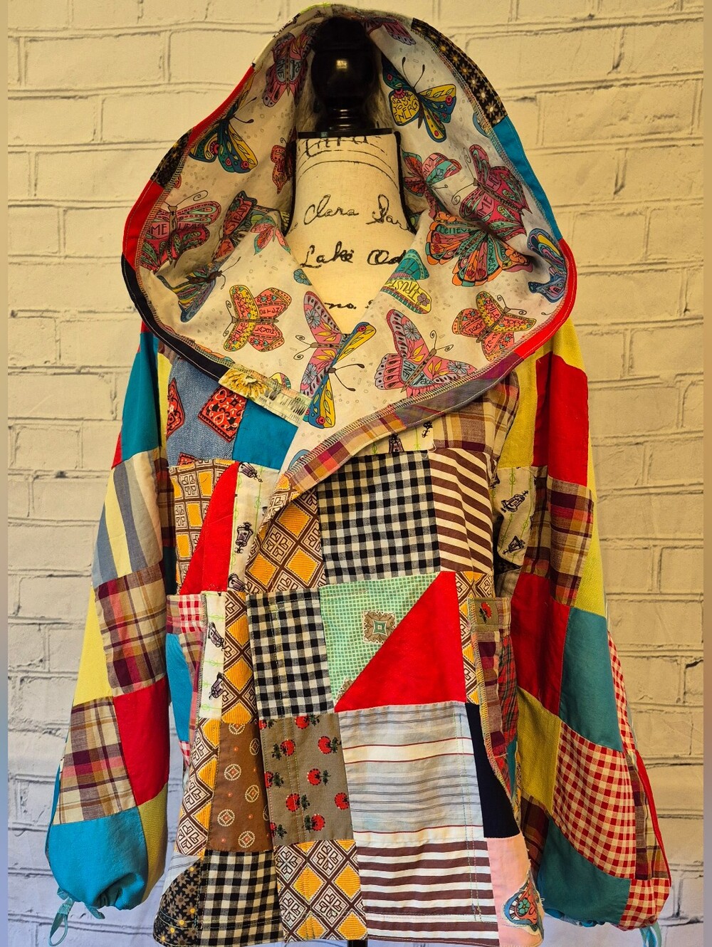 Patchwork Multicolor Hooded Bomber Jacket